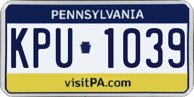 PA license plate KPU1039