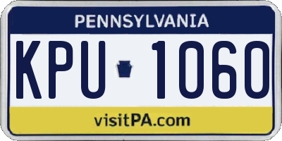 PA license plate KPU1060