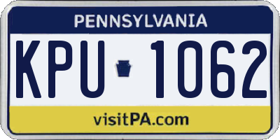 PA license plate KPU1062