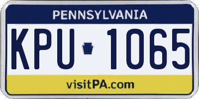 PA license plate KPU1065