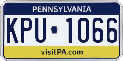 PA license plate KPU1066