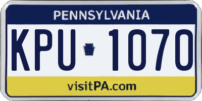 PA license plate KPU1070