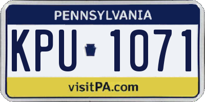 PA license plate KPU1071