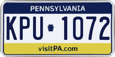 PA license plate KPU1072