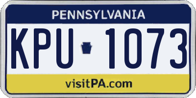 PA license plate KPU1073