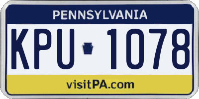 PA license plate KPU1078