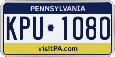 PA license plate KPU1080