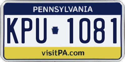 PA license plate KPU1081