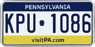 PA license plate KPU1086
