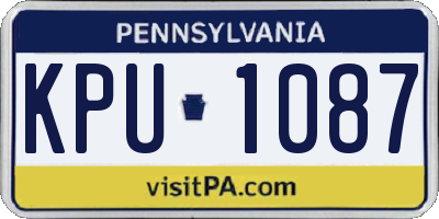 PA license plate KPU1087