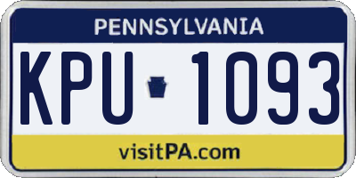 PA license plate KPU1093
