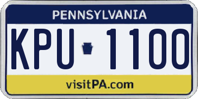 PA license plate KPU1100