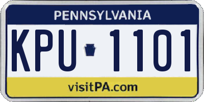 PA license plate KPU1101