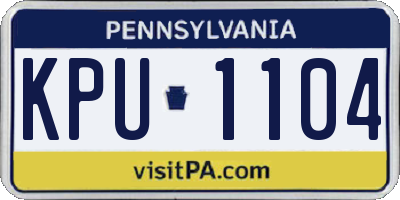PA license plate KPU1104