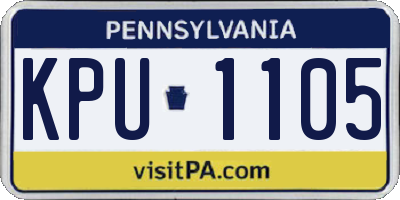 PA license plate KPU1105