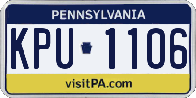 PA license plate KPU1106