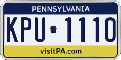 PA license plate KPU1110