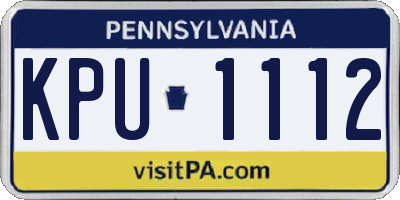 PA license plate KPU1112