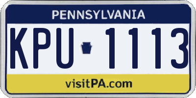 PA license plate KPU1113