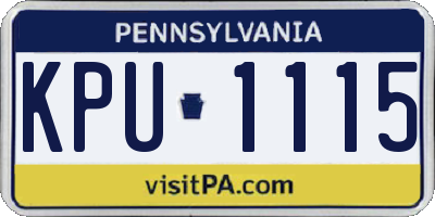 PA license plate KPU1115