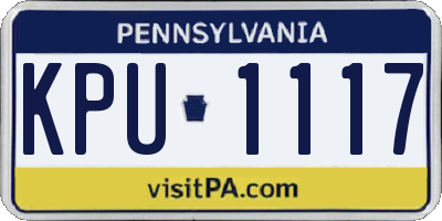 PA license plate KPU1117