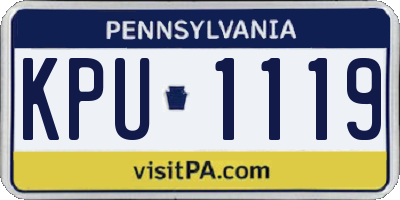PA license plate KPU1119