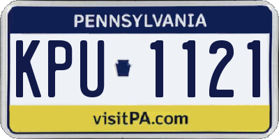 PA license plate KPU1121