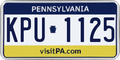 PA license plate KPU1125