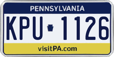 PA license plate KPU1126