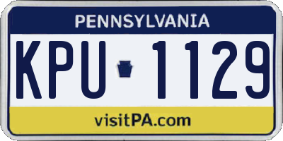 PA license plate KPU1129