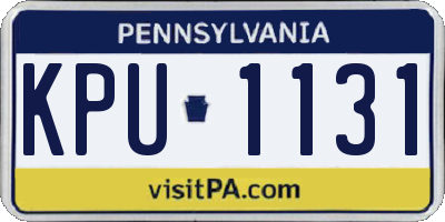 PA license plate KPU1131