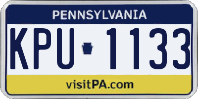 PA license plate KPU1133
