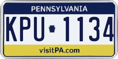 PA license plate KPU1134