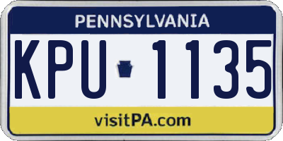PA license plate KPU1135