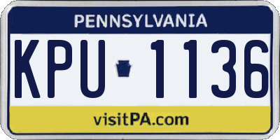 PA license plate KPU1136