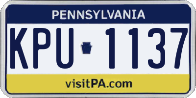 PA license plate KPU1137