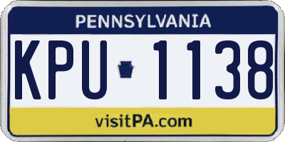 PA license plate KPU1138