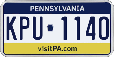 PA license plate KPU1140