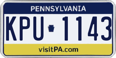 PA license plate KPU1143