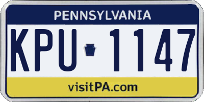PA license plate KPU1147