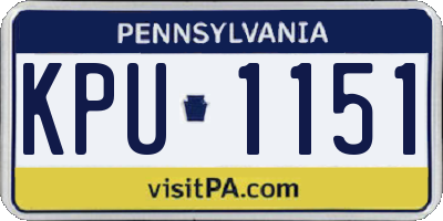 PA license plate KPU1151