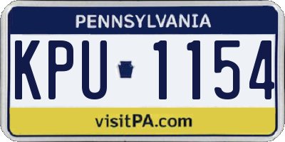 PA license plate KPU1154
