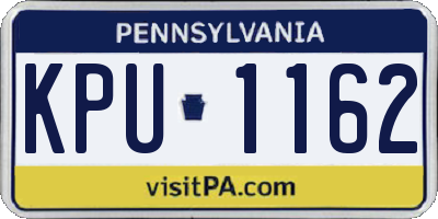 PA license plate KPU1162