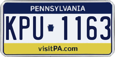 PA license plate KPU1163