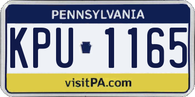 PA license plate KPU1165