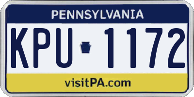 PA license plate KPU1172
