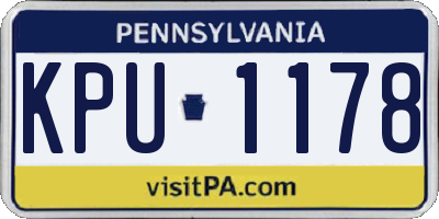 PA license plate KPU1178