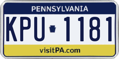 PA license plate KPU1181