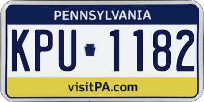 PA license plate KPU1182