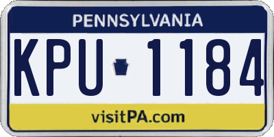 PA license plate KPU1184